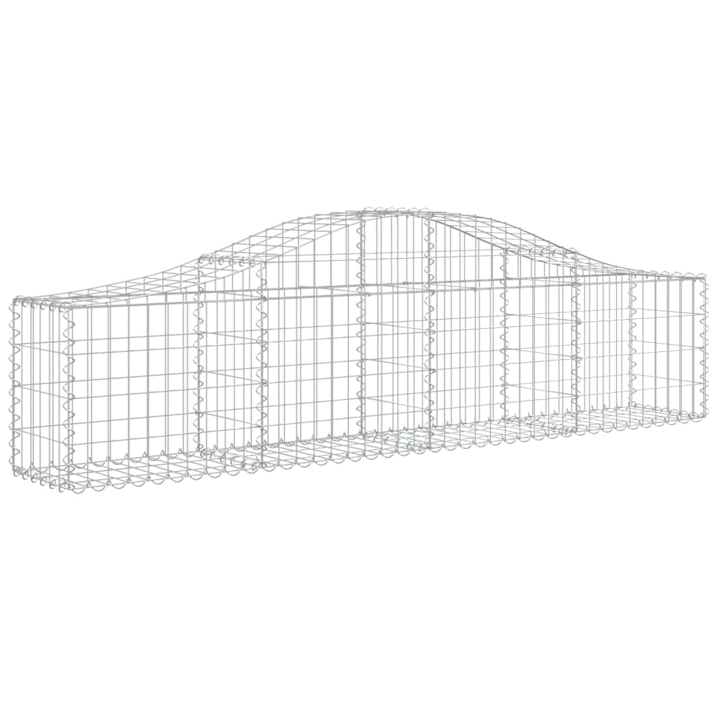 vidaXL Arched Gabion Baskets 15 pcs 78.7"x11.8"x15.7"/23.6" Galvanized Iron