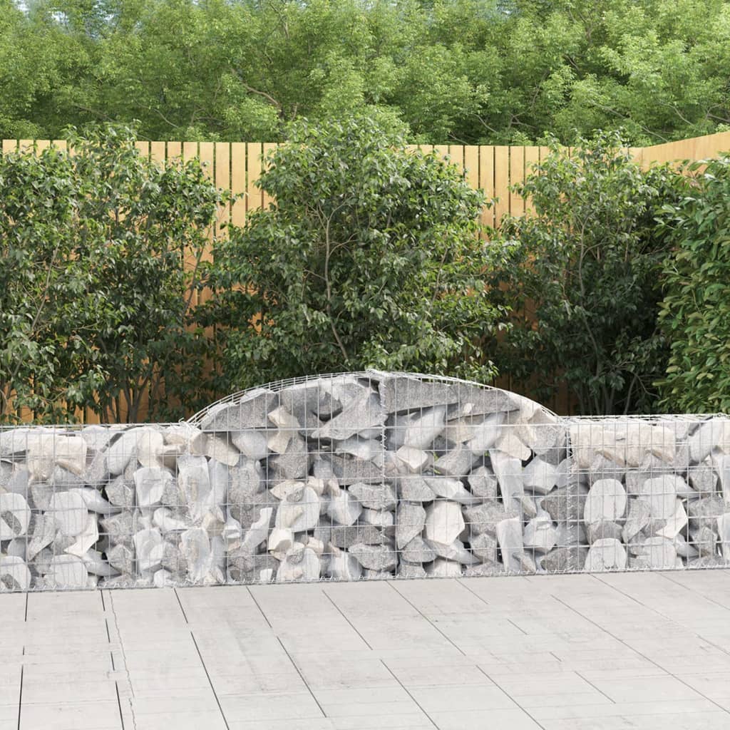 vidaXL Arched Gabion Baskets 17 pcs 118.1"x11.8"x23.6"/31.5" Galvanized Iron