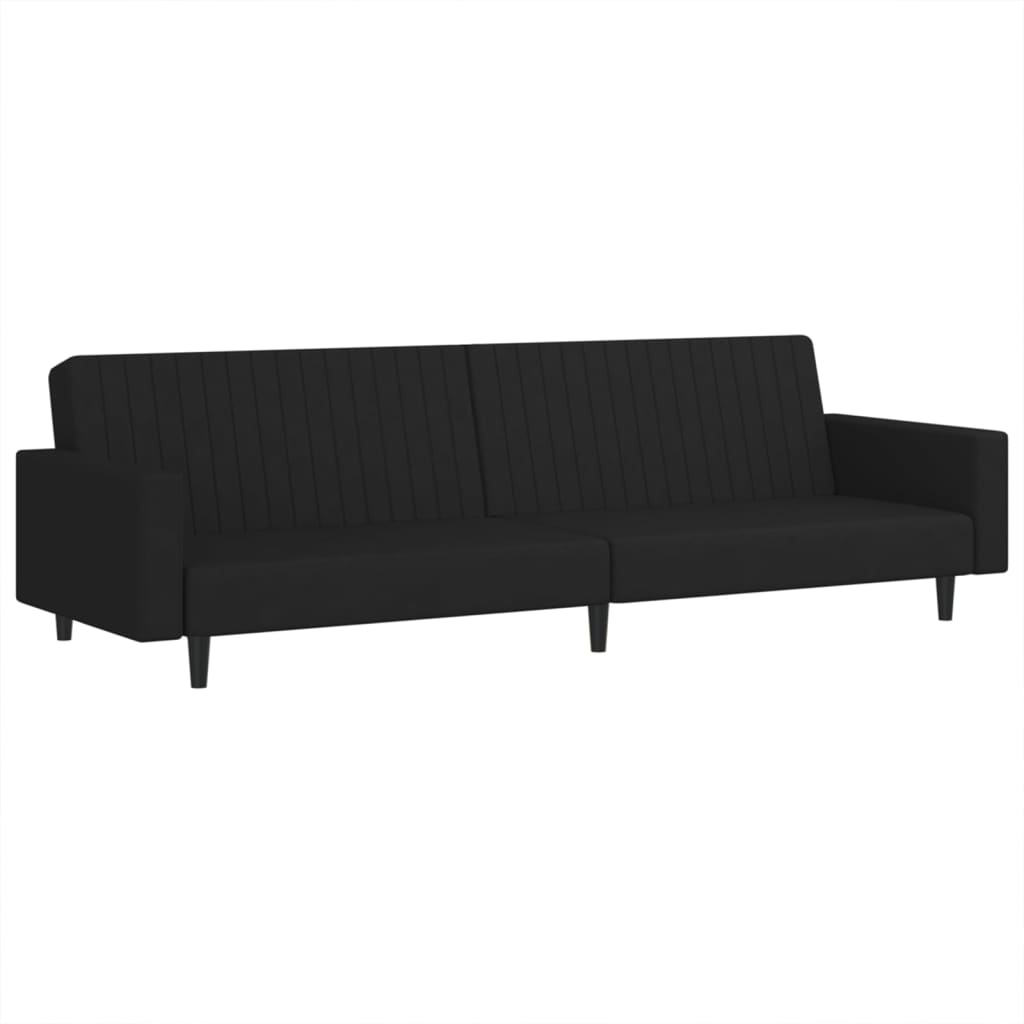 vidaXL 2-Seater Sofa Bed Black Velvet