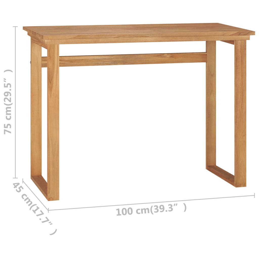 vidaXL Desk 39.4"x17.7"x29.5" Solid Teak Wood