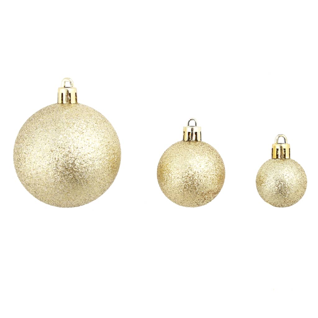 vidaXL 100 Piece Christmas Ball Set 1.2"/1.6"/2.4" Gold