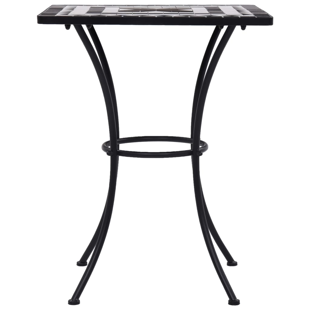 vidaXL Mosaic Bistro Table Black and White 23.6" Ceramic