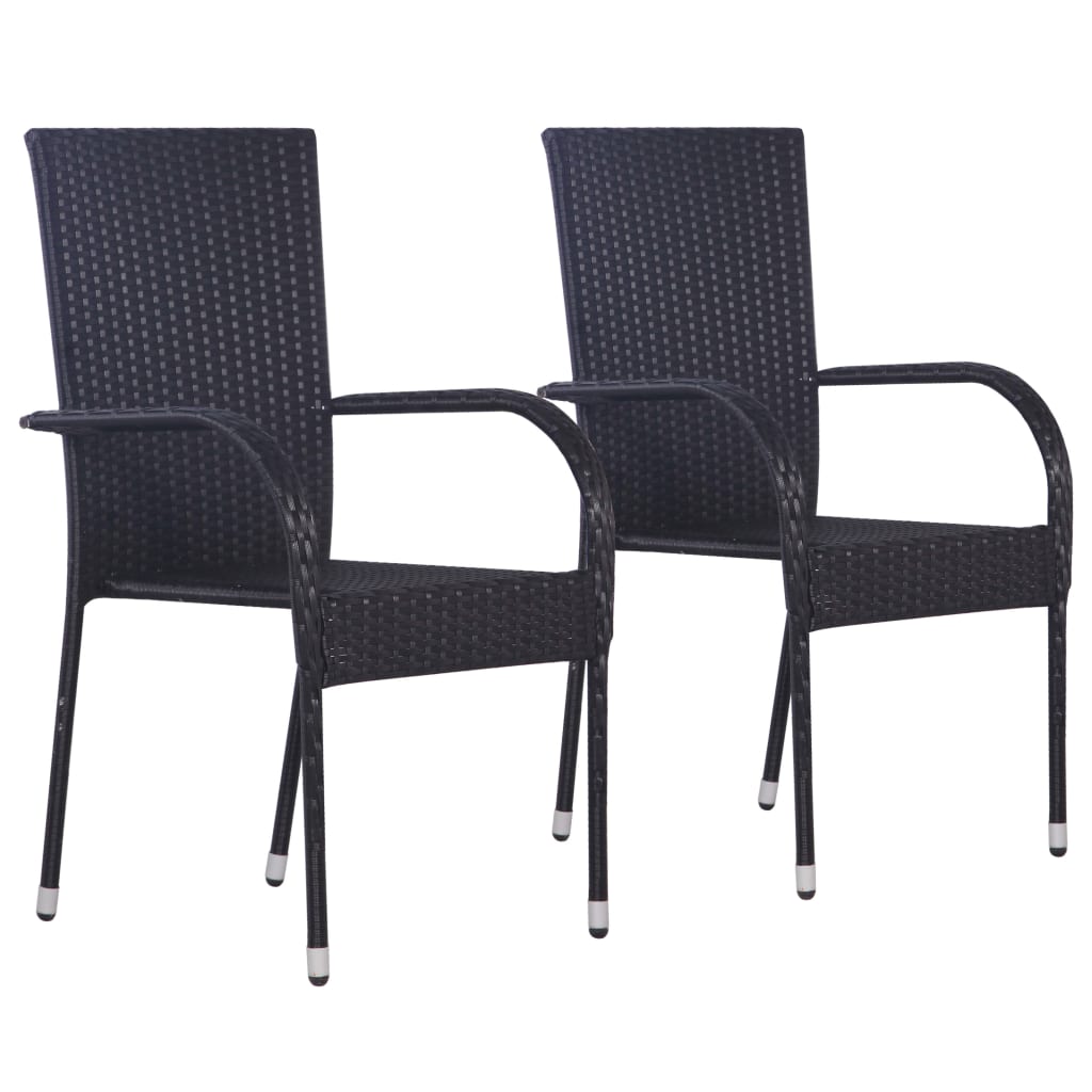 vidaXL 3 Piece Patio Dining Set Black