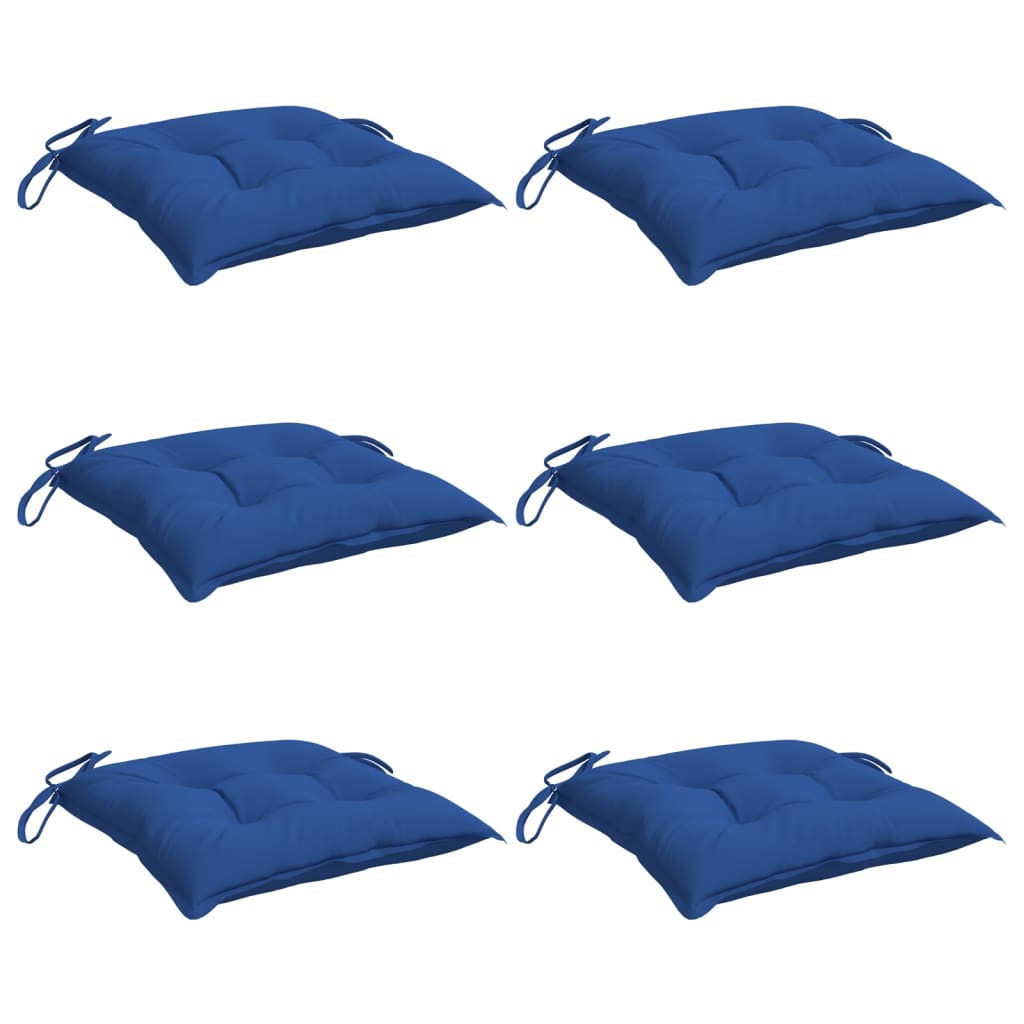 vidaXL Chair Cushions 6 pcs Blue 15.7"x15.7"x2.8" Oxford Fabric