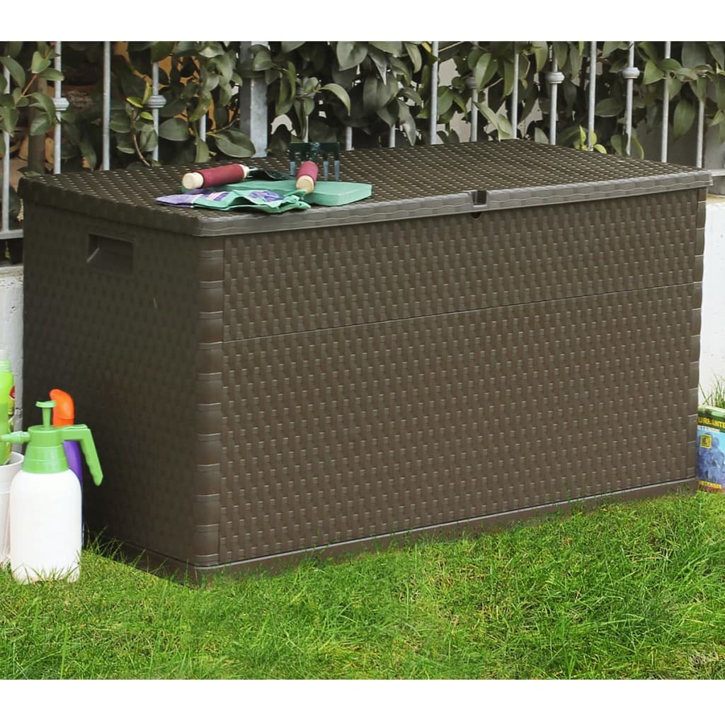 vidaXL Patio Storage Box Brown 47.2"x22"x24.8" PP Rattan