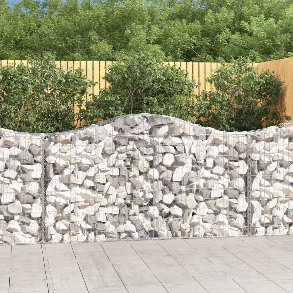 vidaXL Arched Gabion Baskets 15 pcs 78.7"x19.7"x39.4"/47.2" Galvanized Iron