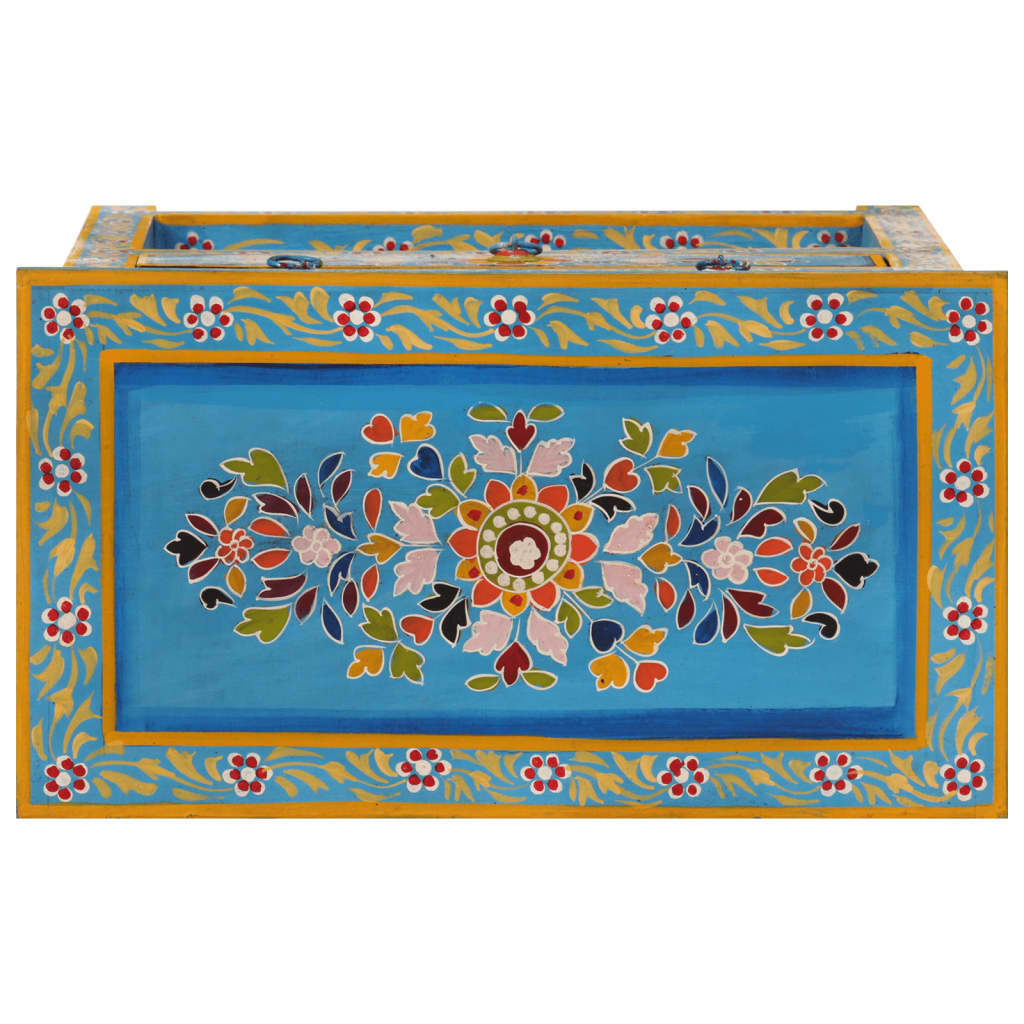 vidaXL Sideboard Turquoise 21.7"x11.8"x29.9" Solid Wood Mango