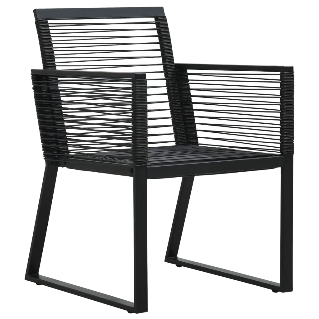 vidaXL 7 Piece Patio Dining Set Black PVC Rattan