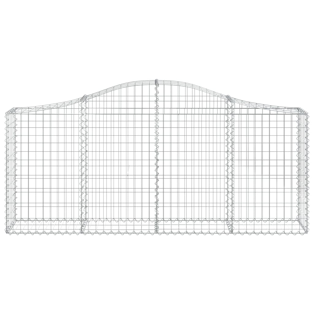 vidaXL Arched Gabion Baskets 7 pcs 78.7"x11.8"x31.5"/39.4" Galvanized Iron