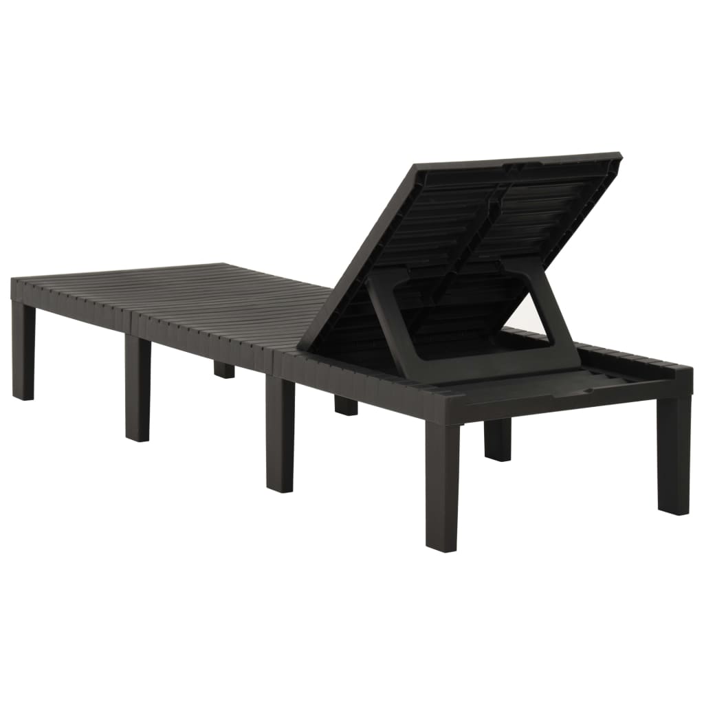 vidaXL Sun Lounger Plastic Anthracite