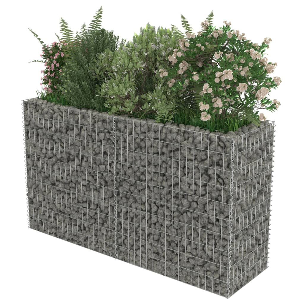 vidaXL Gabion Raised Bed Galvanized Steel 70.9"x19.7"x39.4"