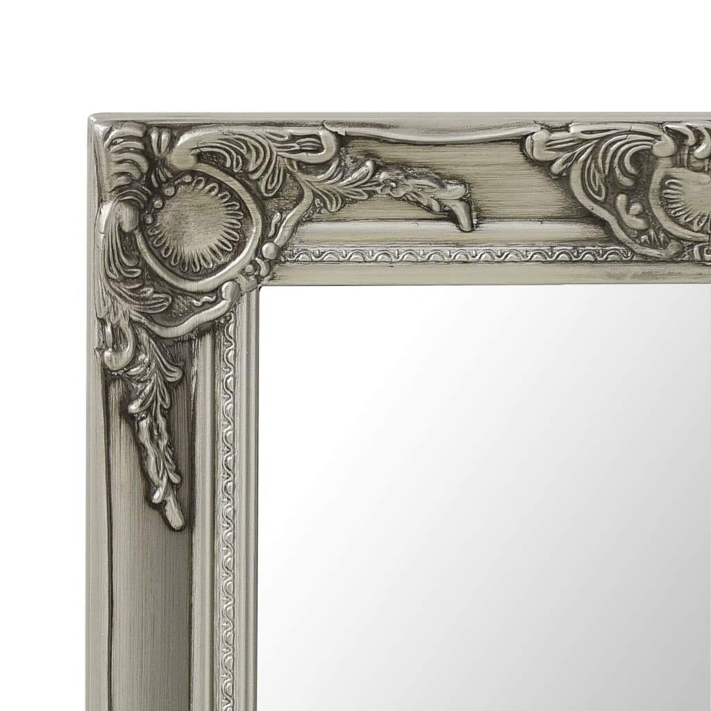 vidaXL Wall Mirror Baroque Style 23.6"x23.6" Silver