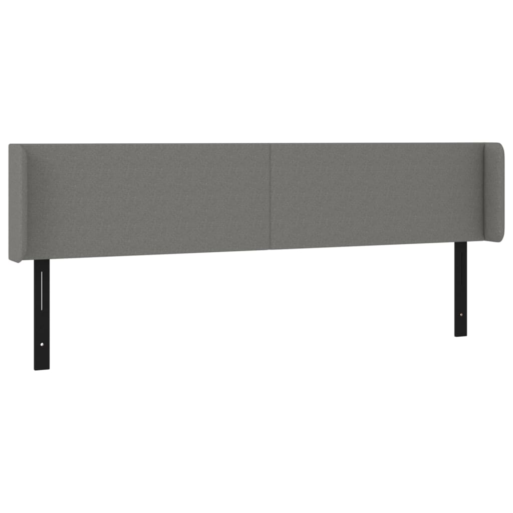 vidaXL LED Headboard Dark Gray 64.2"x6.3"x30.7"/34.6" Fabric