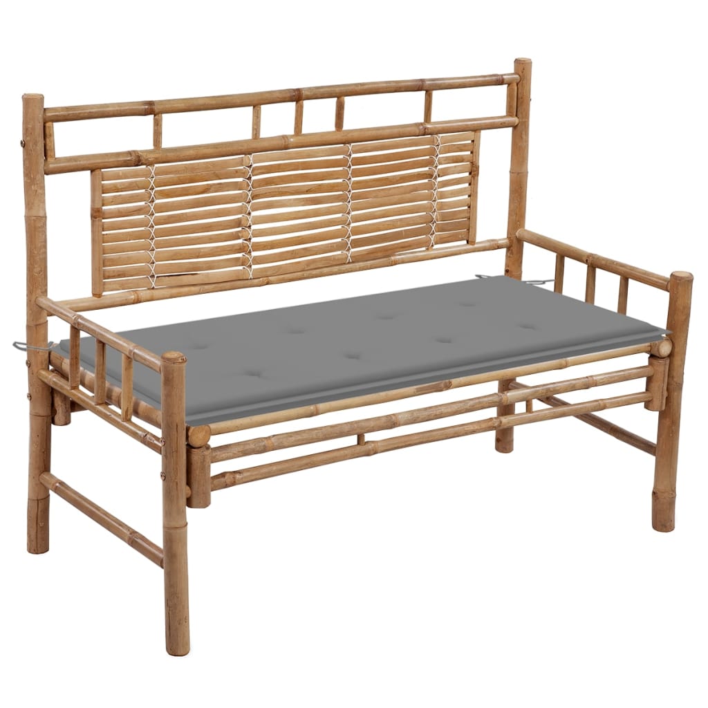 vidaXL Patio Bench with Cushion 47.2" Bamboo