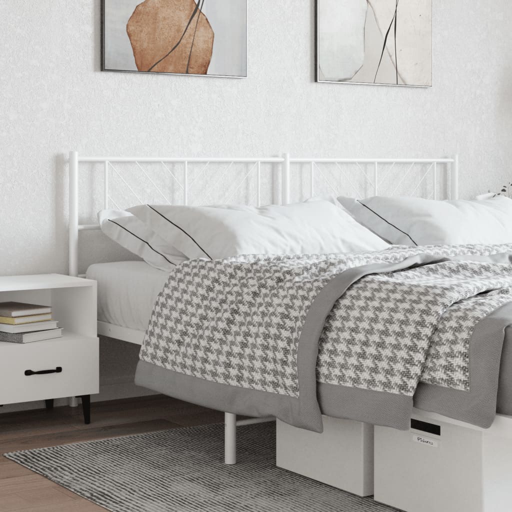 vidaXL Metal Headboard White 76"