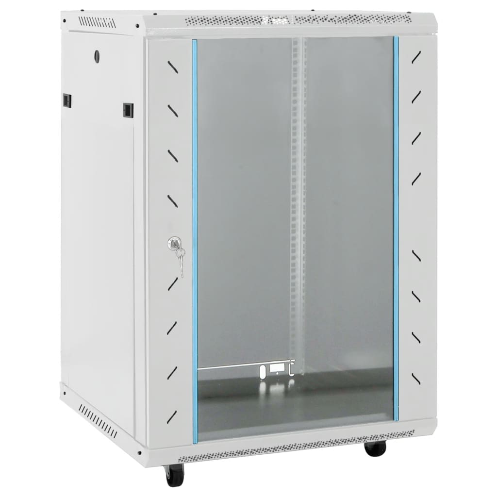 vidaXL 15U Network Cabinet with Swivel Feet 19" IP20 20.9"x15.7"x31.5"