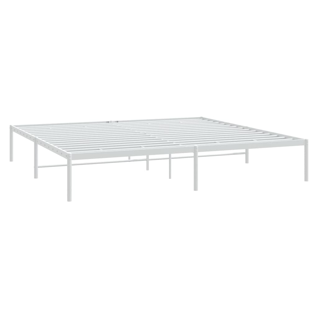 vidaXL Metal Bed Frame without Mattress White 72"x83.9"