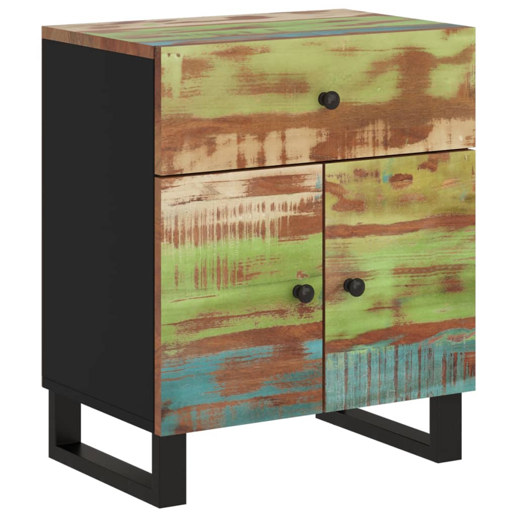 vidaXL Bedside Cabinet 19.7"x13"x23.6" Solid Wood Reclaimed&Engineered Wood