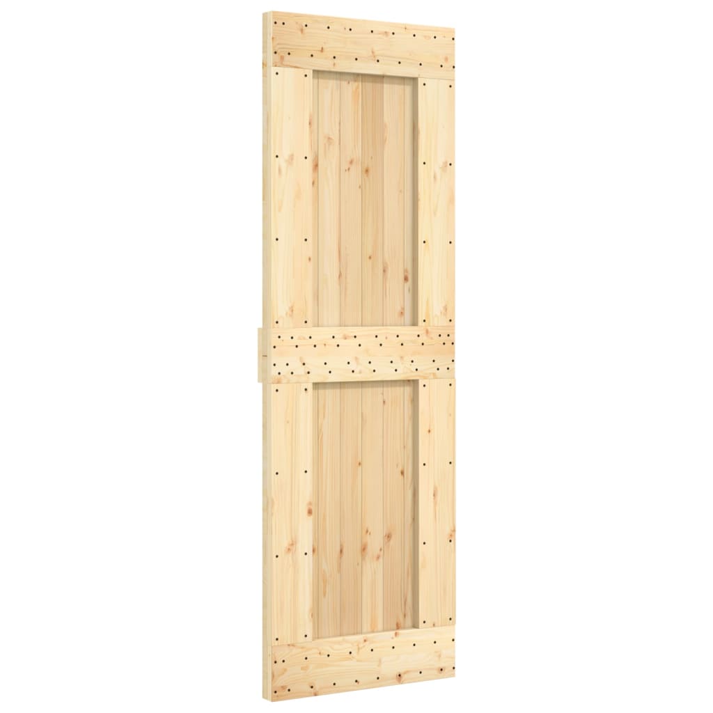 vidaXL Sliding Door with Hardware Set 27.6"x82.7" Solid Wood Pine