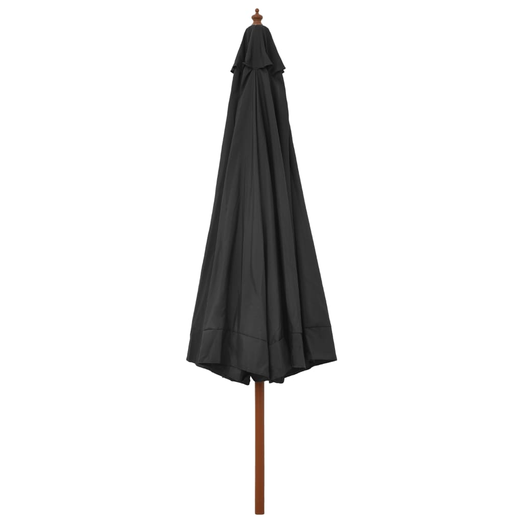 vidaXL Outdoor Parasol with Wooden Pole 129.9" Anthracite