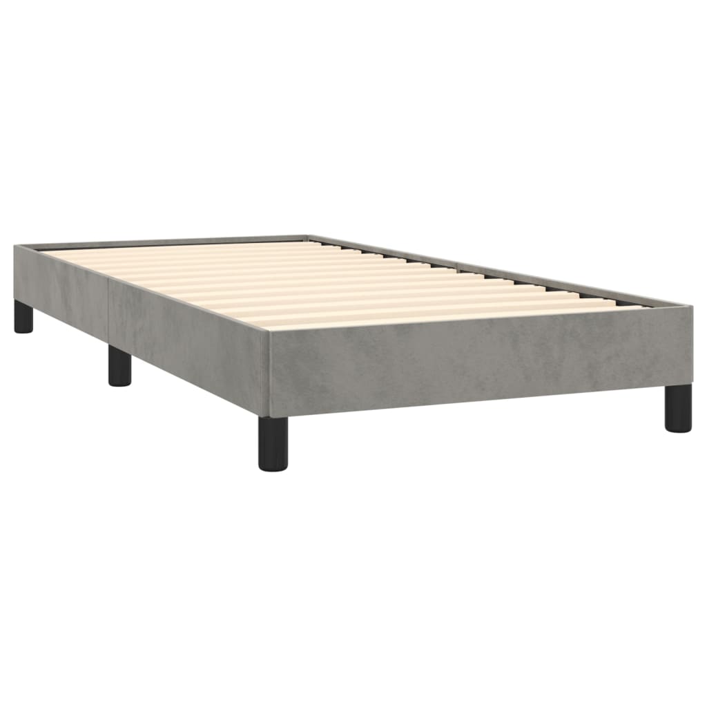 vidaXL Bed Frame without Mattress Light Gray 39.4"x74.8" Twin Velvet