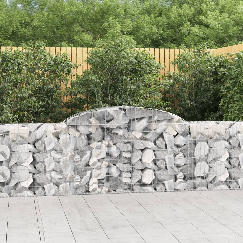 vidaXL Arched Gabion Baskets 4 pcs 118.1"x11.8"x31.5"/39.4" Galvanized Iron