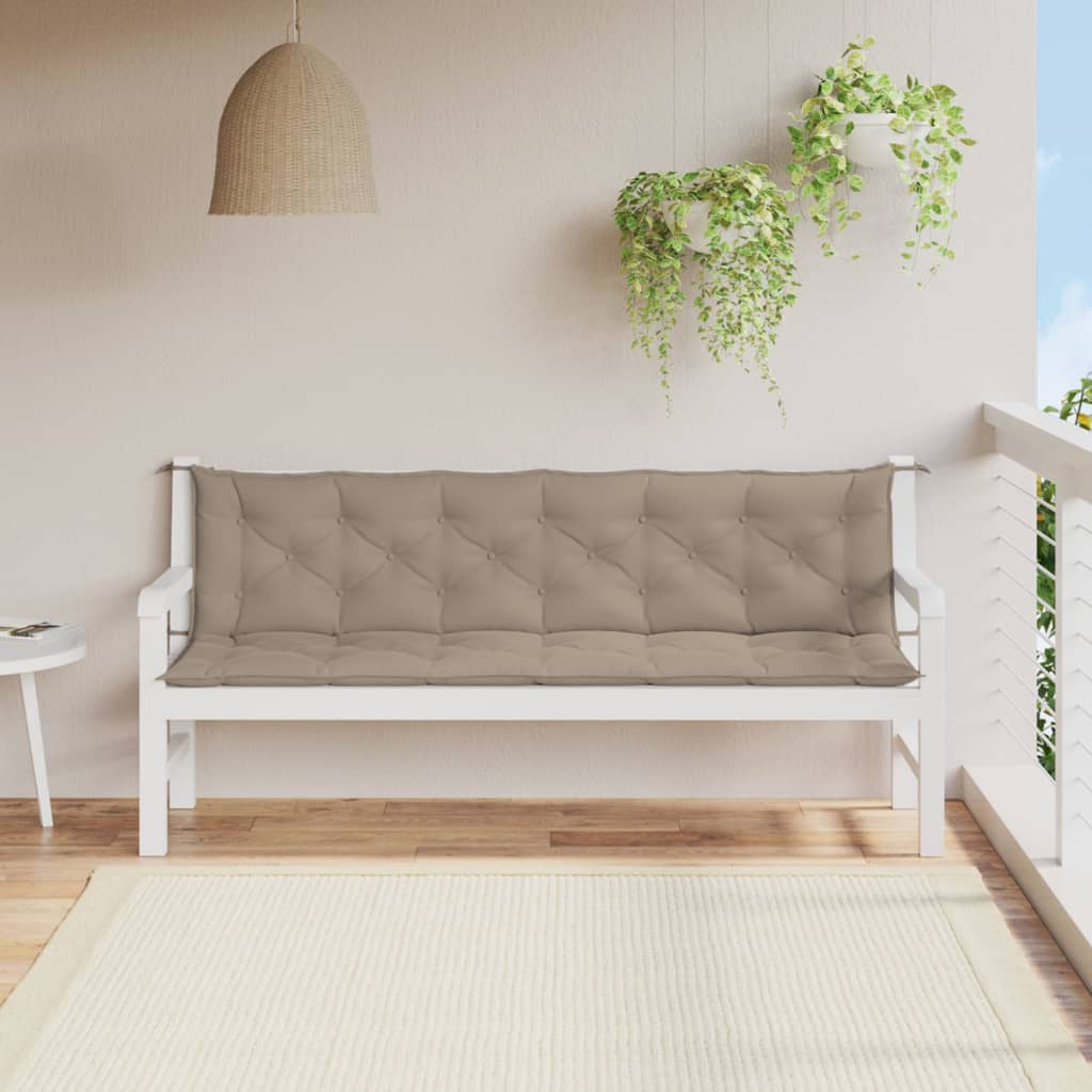 vidaXL Garden Bench Cushions 2pcs Taupe 78.7"x19.7"x2.8" Oxford Fabric