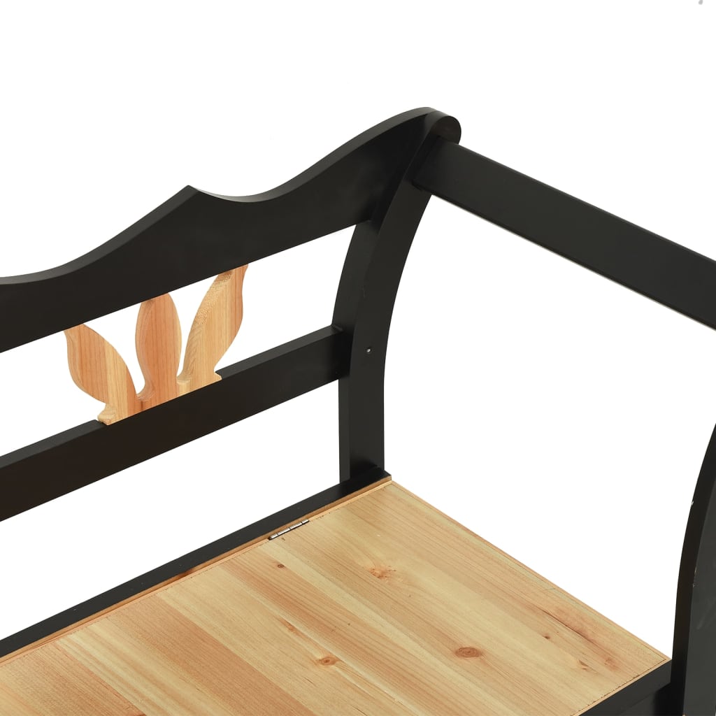 vidaXL Bench Black 42.1"x17.7"x29.7" Solid Wood Fir