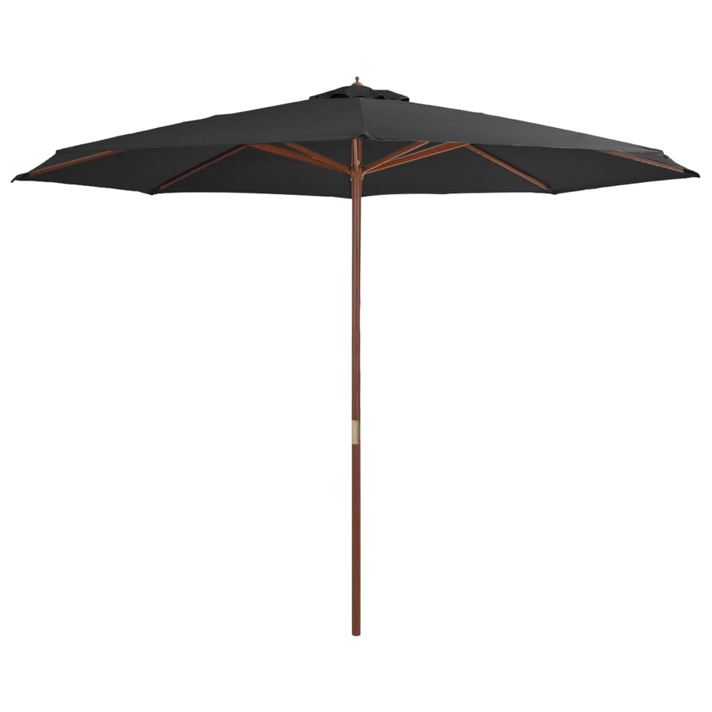 vidaXL Garden Parasol with Wooden Pole 137.8" Anthracite