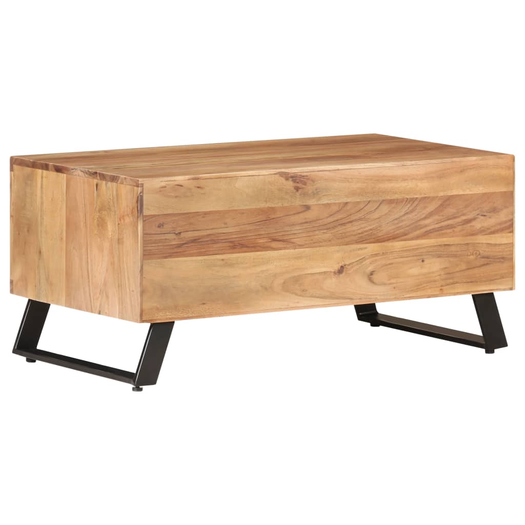 vidaXL Coffee Table 35.4"x19.7"x15.7" Solid Acacia Wood with Live Edges