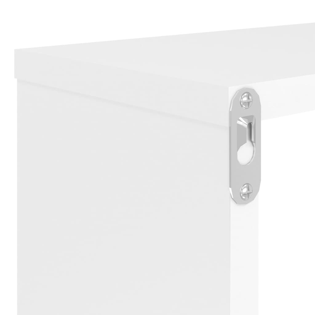 vidaXL Wall Cube Shelves 2 pcs White 31.5"x5.9"x10.4" Engineered Wood