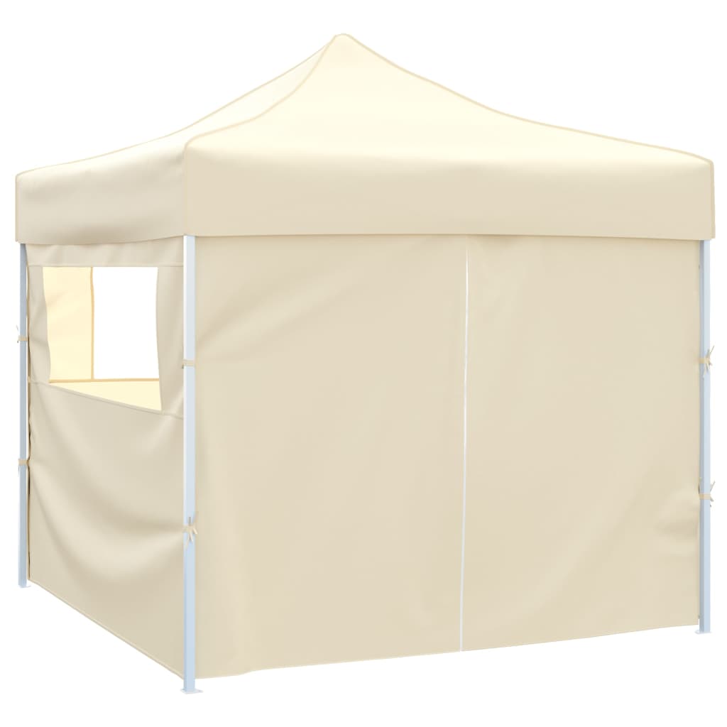 vidaXL Cream Foldable Tent 9.8'x9.8' with 4 Walls