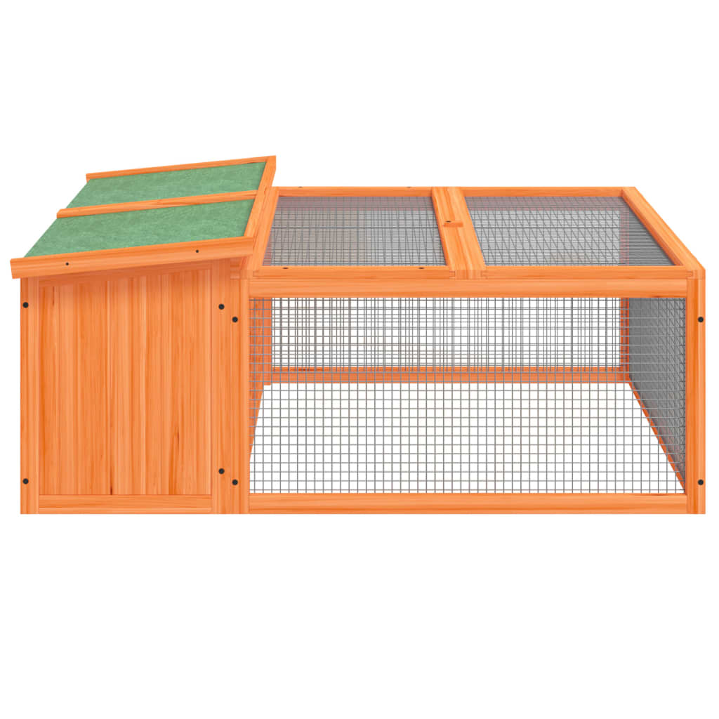 vidaXL Rabbit Hutch Brown 46.3"x38.2"x18.7" Solid Wood Pine