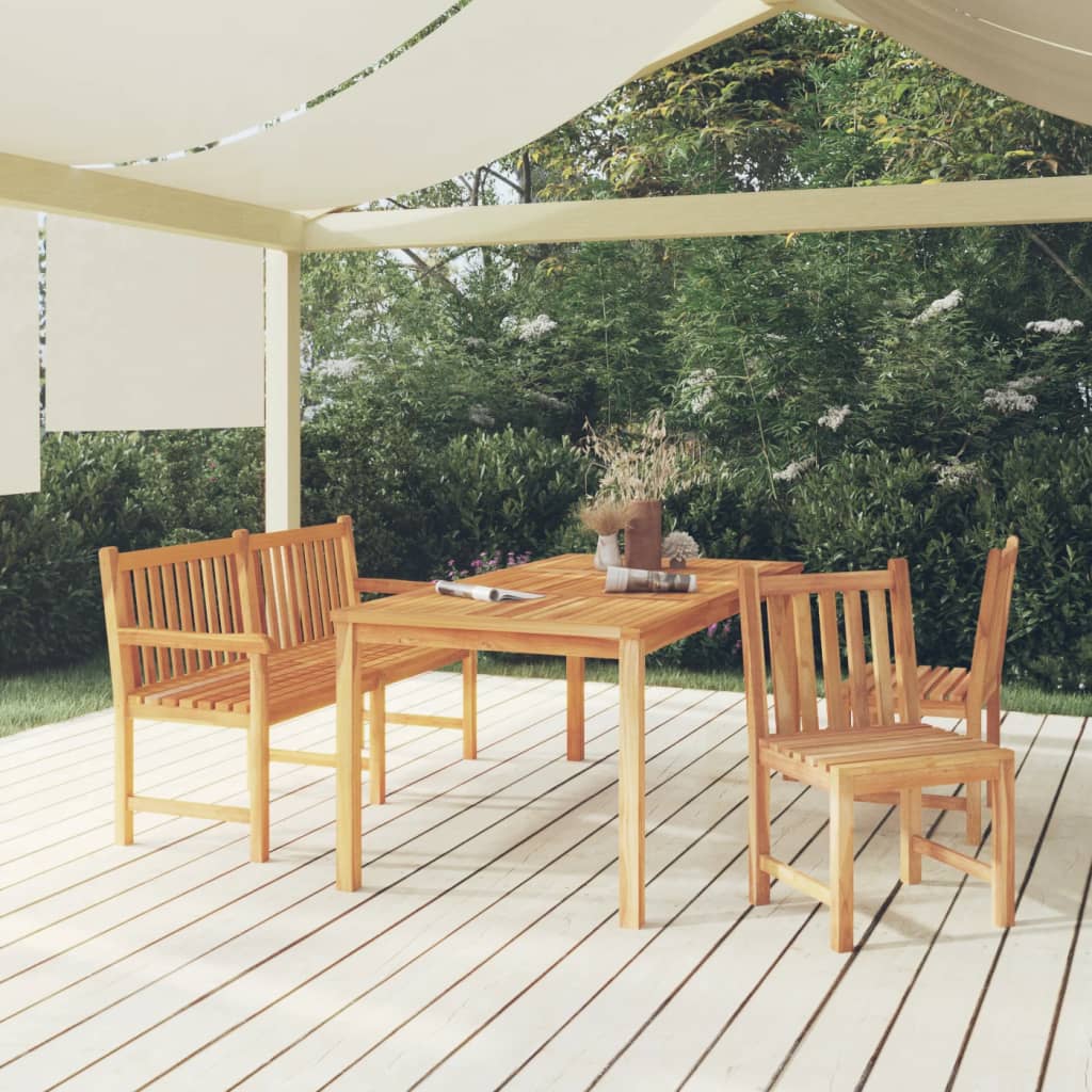 vidaXL 4 Piece Patio Dining Set Solid Wood Teak