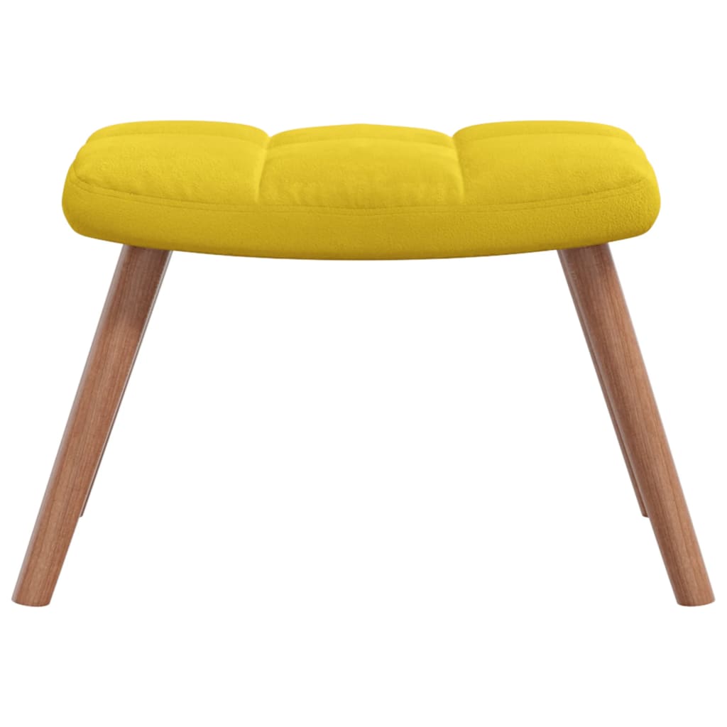 vidaXL Rocking Chair with a Stool Mustard Yellow Velvet