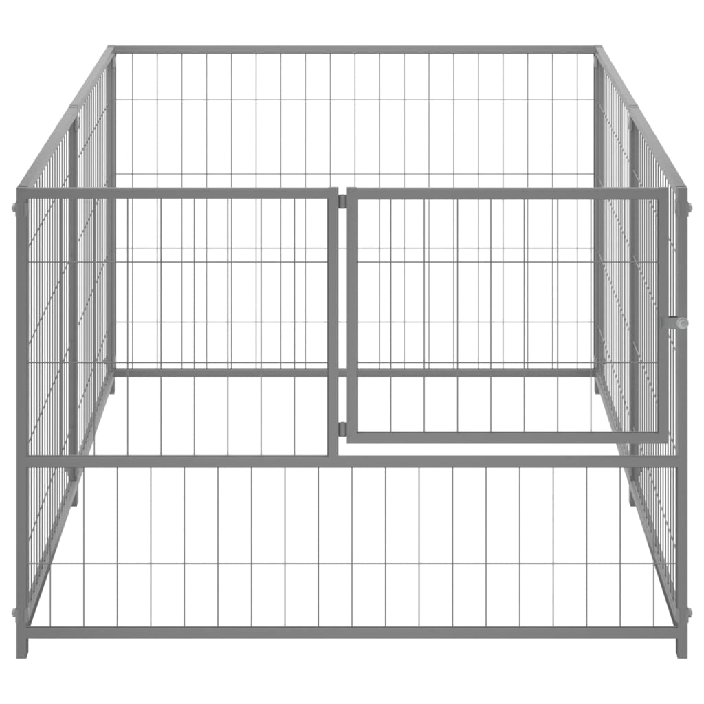 vidaXL Dog Kennel Silver 78.7"x39.4"x27.6" Steel