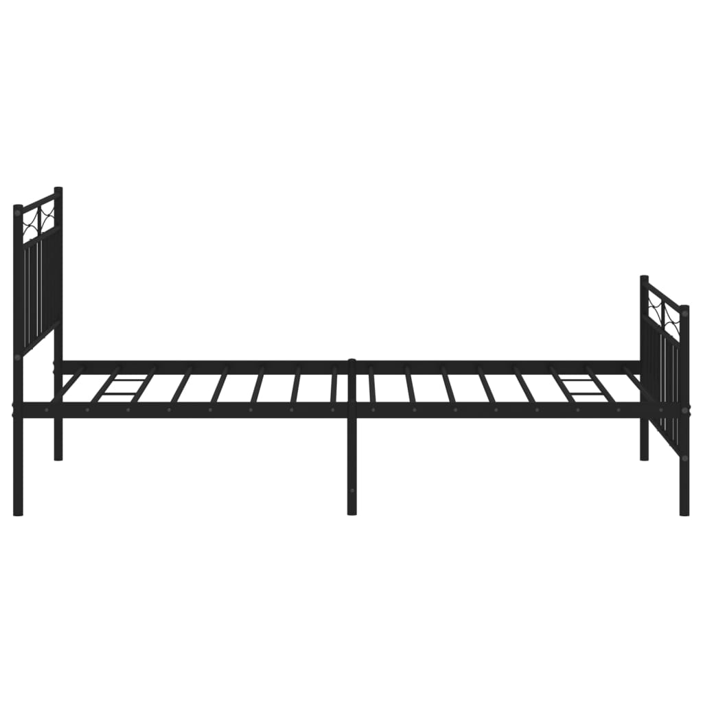 vidaXL Metal Bed Frame without Mattress with Footboard Black 39.4"x78.7"