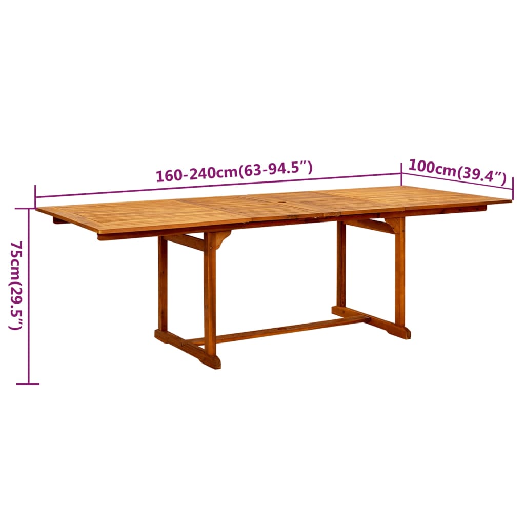 vidaXL 9 Piece Patio Dining Set Solid Wood Acacia