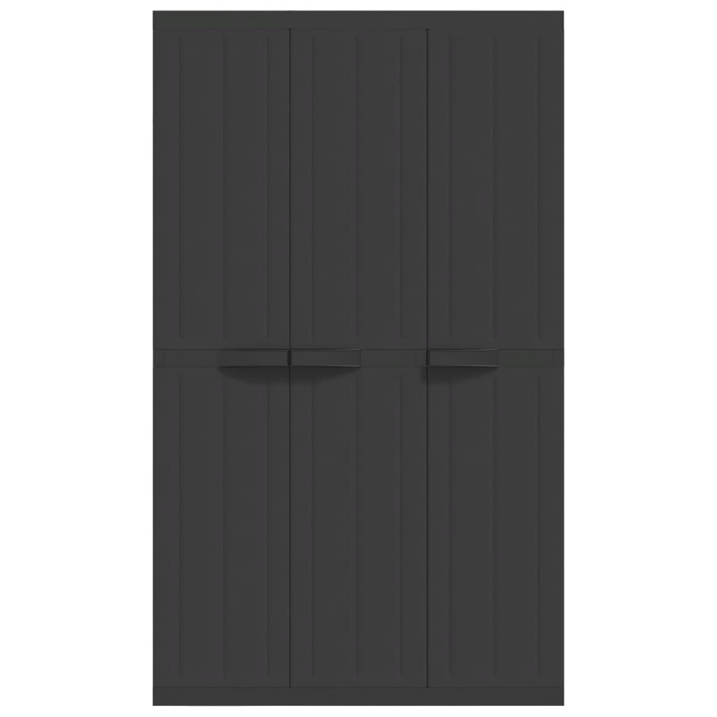 vidaXL Outdoor Storage Cabinet Black 38.2"x14.6"x65" PP