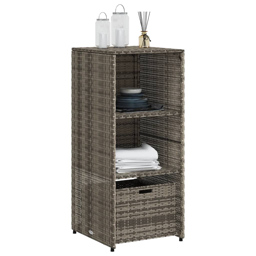 vidaXL Patio Storage Cabinet Gray 19.7"x21.7"x45.3" Poly Rattan