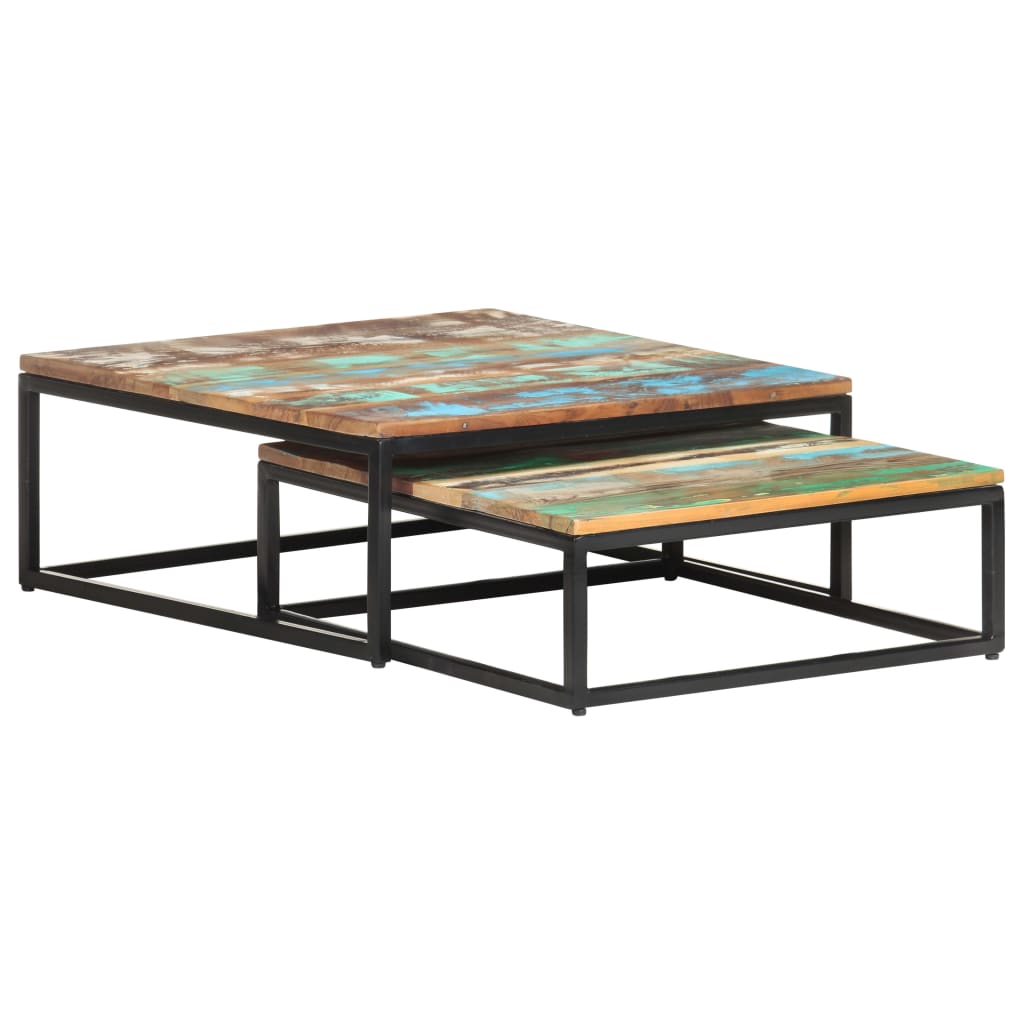 vidaXL Nesting Coffee Tables 2 pcs Solid Reclaimed Wood