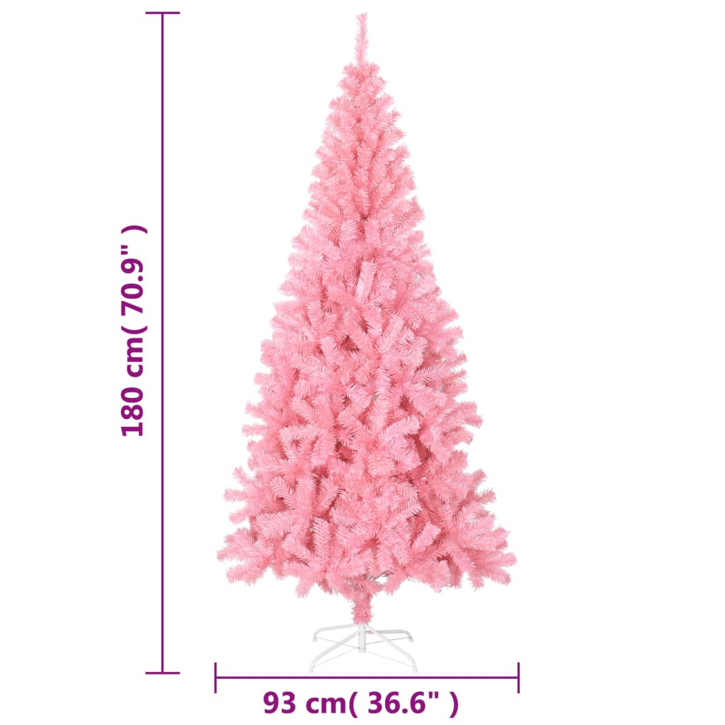 vidaXL Artificial Christmas Tree with Stand Pink 6 ft PVC