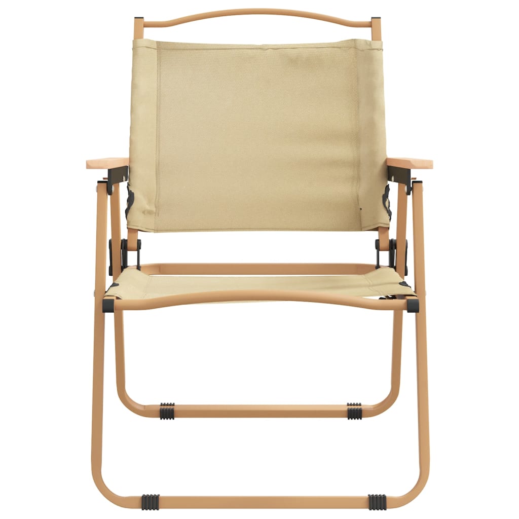 vidaXL Camping Chairs 2 pcs Beige 21.3"x21.7"x30.7" Oxford Fabric