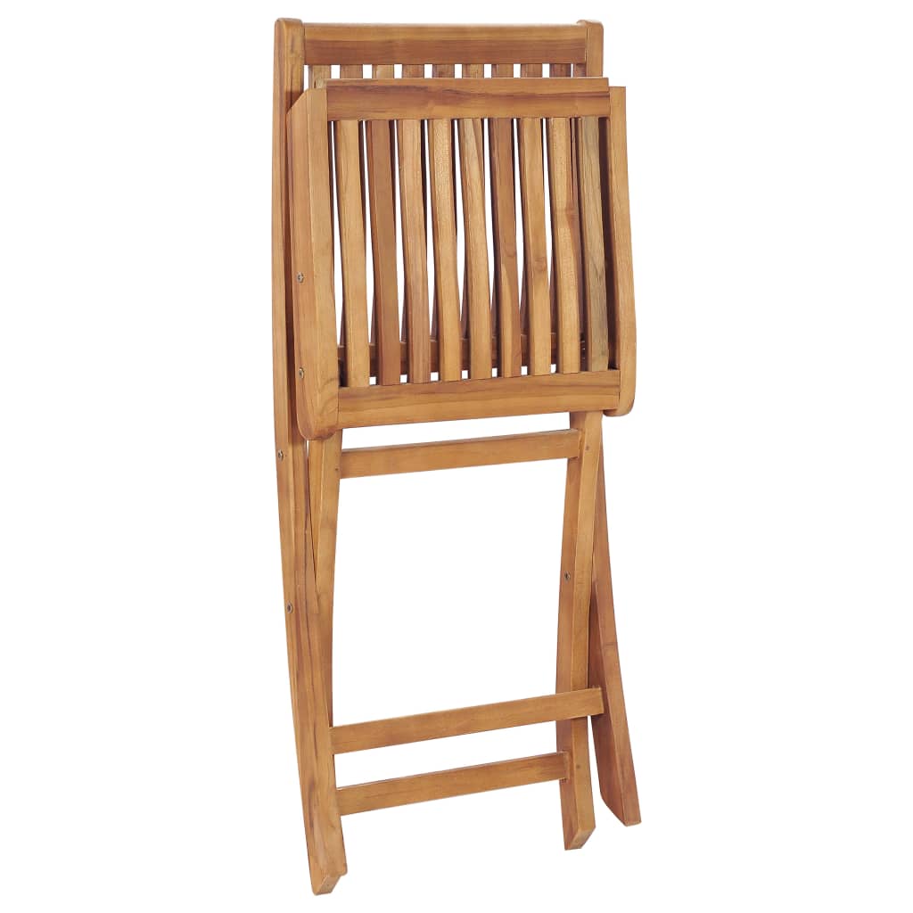 vidaXL Folding Patio Chairs 2 pcs Solid Teak Wood