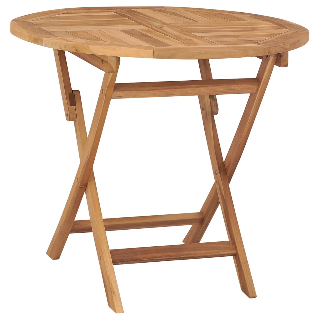 vidaXL Folding Patio Table 33.5"x29.9" Solid Teak Wood