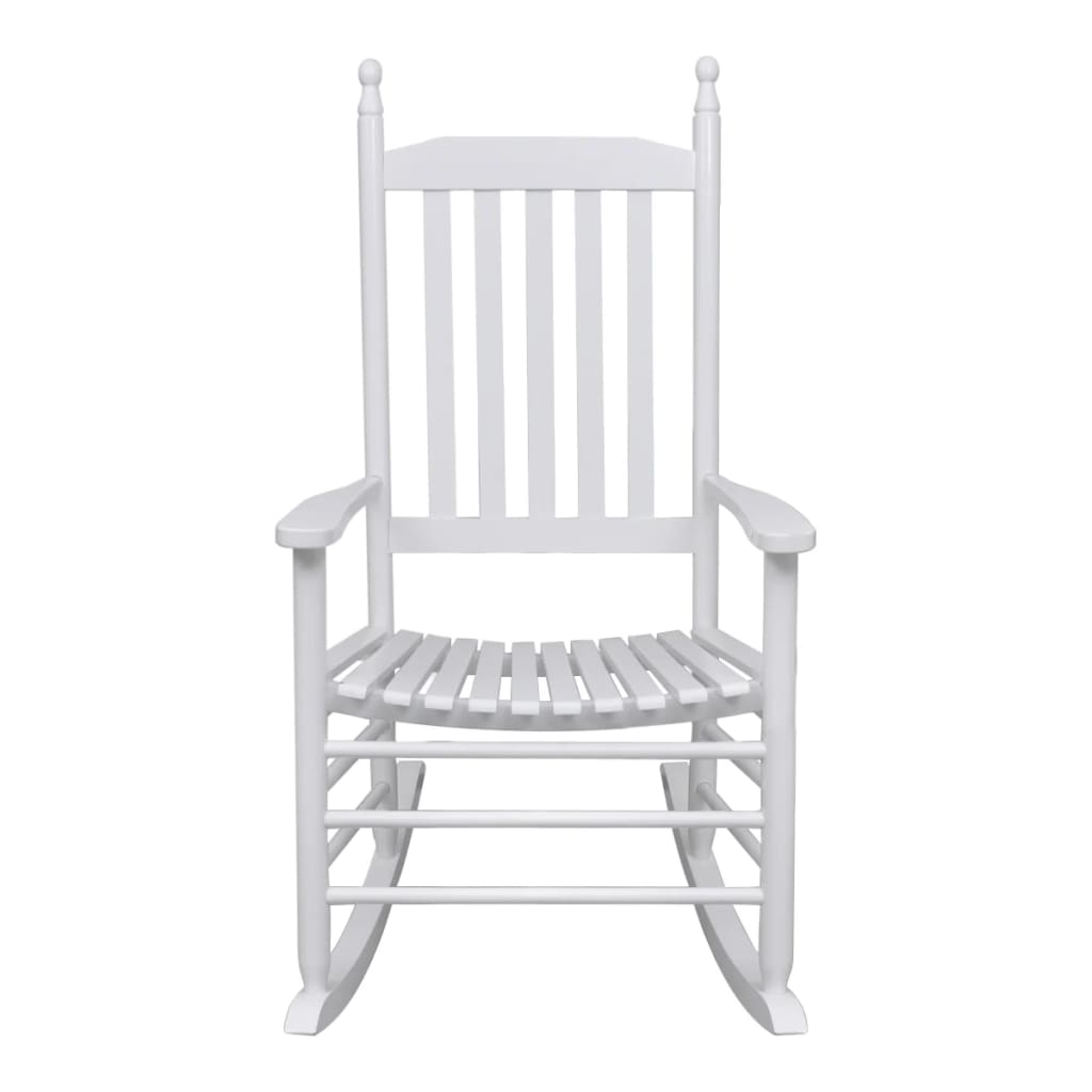 vidaXL Rocking Chair with Curved Seat White Wood