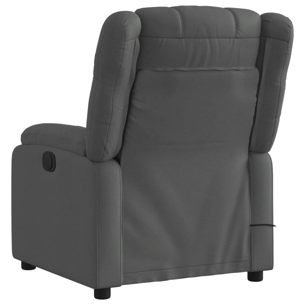 vidaXL Electric Massage Recliner Chair Dark Gray Fabric