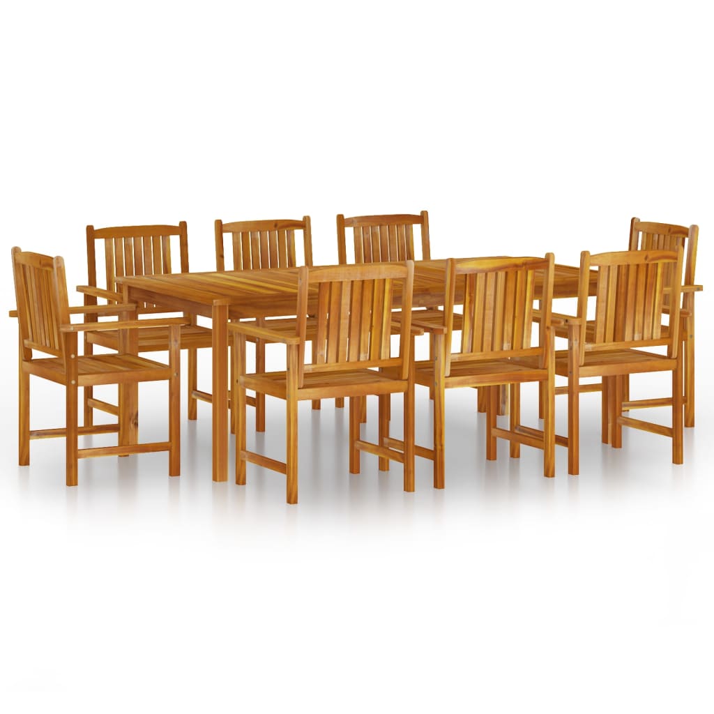 vidaXL 9 Piece Patio Dining Set Solid Wood Acacia