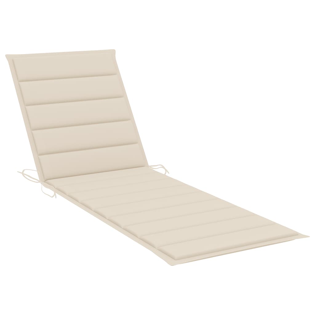 vidaXL Folding Sun Lounger with Cushion Solid Acacia Wood