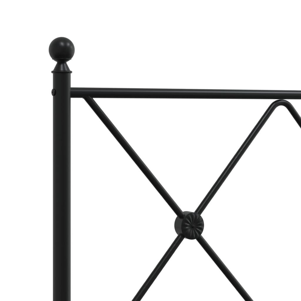 vidaXL Metal Headboard Black 39.4"